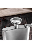 Kişiselleştirilebilir Silver Paslanmaz Çelik 6 Oz Tekli Matara