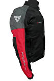 VENOM MOTOSİKLET CEKETİ DYNAMIC LADY SİYAH-KIRMIZI