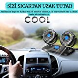 Tüm Araçlara Uyumlu Araç İçi Torpido Üstü 360 Derece Dönebilen 12V Oto Vantilatör Çakmak Girişli Güçlü Motor
