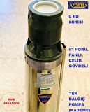 6 NR 35-06 10 HP Motora Paslanmaz Çelik Gövdeli Norly Fanlı KUM Savaşcısı 6" Dalgıç Pompa Kademesi