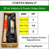 VRM-P 100 1 HP 220v 25 mt. Kablolu & Panolu Bronz Yağ Çemberli Dalgıç Pompa Çıplak Motoru