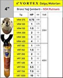 VRT 100 1 HP 380v Bronz Yağ Çemberli NSK Rulmanlı 4" Dalgıç Pompa Çıplak Motor