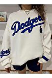 Dodgers Oversize Beyaz Sweatshirt