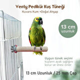 Vixpet Venty 13 cm Pedikür Kumlu Papağan Tüneği (Ø 25 mm) | Zımpara Tünek | Sağlık, Konfor ve Doğal Bakım Bir Arada | Ayak Sağlığını Destekleyen Ergonomik Tasarım