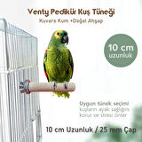 Vixpet Venty 10 cm Pedikür Kumlu Papağan Tüneği (Ø 25 mm) | Zımpara Tünek | Sağlık, Konfor ve Doğal Bakım Bir Arada | Ayak Sağlığını Destekleyen Ergonomik Tasarım