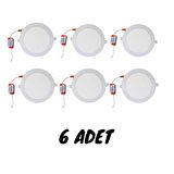 Asyagrup Voltek 12w Sıvaaltı Yuvarlak Slim Led Panel Armatür - Beyaz Işık - 6 Adet