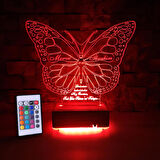3d Ilizyon Led Lamba Masa Gece Lambası 16 Renk Kumandalı Kelebek Tasarım