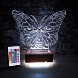 3d Ilizyon Led Lamba Masa Gece Lambası 16 Renk Kumandalı Kelebek Tasarım