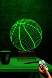 3d Ilizyon Led Lamba Masa Gece Lambası 16 Renk Kumandalı Basketbol Topu