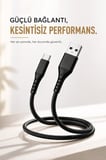 Delux Serisi Taşınabilir Elektronik Teknoloji Şarj Kablosu USB-A to Type-C İ7 03210 Siyah