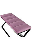 Varcera Sliced Pembe Puf - Siyah Çapraz Metal Ayaklı, Dilimli Model Bench Puf