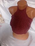 MAM Vişne Rengi Handmade Büstiyer Crop Top