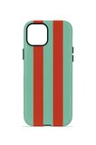 iPhone 11 Vorian Çift Katmanlı Kılıf Terracotta Mint Stripe