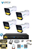 4 Kameralı Set - 320 GB HDD, 9 LED Gece Görüşlü Full HD Güvenlik Kamerası Sistemi