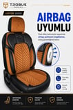Dacia Logan 2004+ Uyumlu Vertör Serisi Ortopedik Tay Tüyü Taba Siyah Koltuk Kılıfı