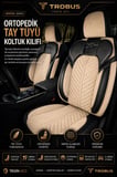 Fiat 500X 2014+ Uyumlu Vertör Serisi Ortopedik Tay Tüyü Bej Siyah Koltuk Kılıfı