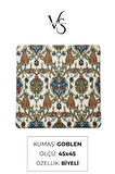  Jakarlı Dokuma Goblen Kırlent Kılıfı – 45x45 cm Biyeli ve Çift Taraflı Dekoratif Yastık