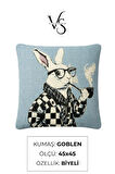 Jakarlı Dokuma Goblen Kırlent Kılıfı – 45x45 cm Biyeli ve Çift Taraflı Dekoratif Yastık