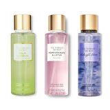 VICTORIA'S SECRET Palm Lagoon-Pomegranate ve Lotus-Midnight Bloom Vücut Spreyi Üçlü Set
