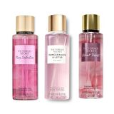 VICTORIA'S SECRET Pure Seduction-Pomegranate ve Lotus-Velvet Petals Vücut Spreyi Üçlü Set