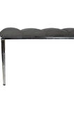 Vesta Silver Bench Luxery Metal Ayaklı Gri Puf