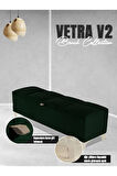 Vetra V2 Sandıklı Puf -  Yeşil Dilimli Model Sandıklı Bench Puf - Sandıklı Yatak Ucu Bankı
