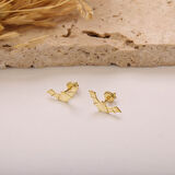 925 Ayar Gümüş Gold Yarasa Küpe