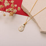 925 Ayar Gümüş Beyaz Mineli Kardan Adam Kolye