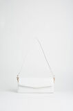 Kadın Gelincik Beyaz Dokulu Suni Deri Astarlı Çıt Çıt Kapama El Kol Ve Omuz Çantası