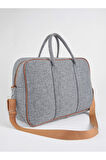 Unisex Gri Taba Okul İş Anne Bebek Büyük Boy Fermuar Kapama El Kol Ve Omuz Çantası