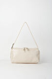 Kadın Hatmi Krem Baget Tasarım Askılı Astarlı Rugan Suni Deri Fermuar Kapama El Ve Omuz Çantası