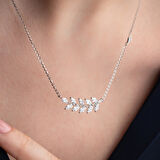 Vaoov 925 Ayar Gümüş Taşlı Başak Kolye