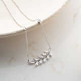 Vaoov 925 Ayar Gümüş Taşlı Başak Kolye