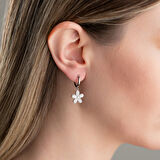 Vaoov 925 Ayar Gümüş Sedefli Çiçek Küpe