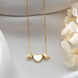 Vaoov 925 Ayar Gümüş Kalp ve İki Harfli Hediye Kolye