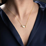 Vaoov 925 Ayar Gümüş Kalp ve İki Harfli Hediye Kolye