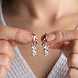 Vaoov 925 Ayar Gümüş Taşlı Papyonlu Kedi Küpe