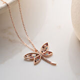 Vaoov 925 Ayar Gümüş Renkli Taşlı Yusufçuk Kolye