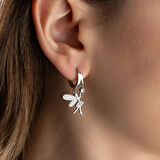 Vaoov 925 Ayar Gümüş Mineli Kanatlı Peri Küpe