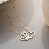 Vaoov 925 Ayar Gümüş Modern Lotus Çiçeği Kolye