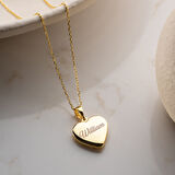 Vaoov 925 Ayar Gümüş Fotoğraflı Kişiye Özel İsimli Gold Kalp Kolye