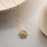 Vaoov 925 Ayar Gümüş Katmanlı Lotus Çiçeği Kolye