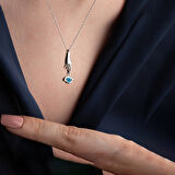 Vaoov 925 Ayar Gümüş El Figürü ve Sallantılı Göz Kolye