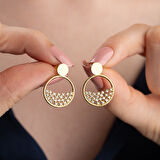 Minimal Tasarımlı Altın Kaplama 925 Ayar Gümüş Halka Küpe