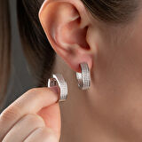 925 Ayar Gümüş Taşlı Halka Küpe