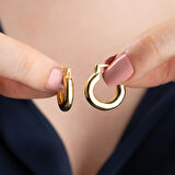 925 Ayar Gümüş Bombeli Halka Küpe