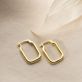 925 Ayar Gümüş Bombeli Dikdörtgen Küpe