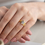 Vaoov 925 Ayar Gümüş Ayarlanabilir Yıldız Yüzük