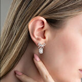 Vaoov 925 Ayar Gümüş Baget Taşlı Kurdele Küpe