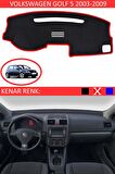 Volkswagen Golf 7 2013-2019 İçin Uygun Torpido Koruma Halısı Siyah Kenar Renk Kırmızı